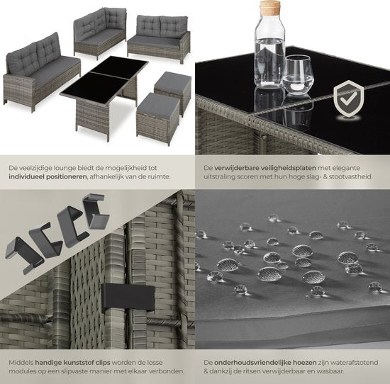 Wicker Zitgroep 6-8 Personen + GRATIS Kussens