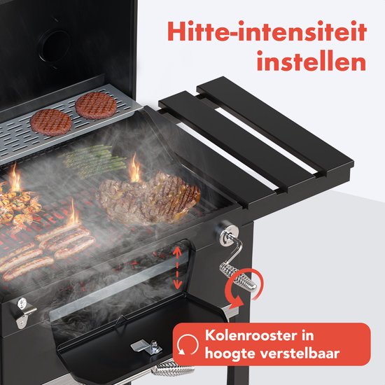 KitchenBrothers 2-in-1 Houtskool BBQ & Smoker 100% PFAS-Vrij
