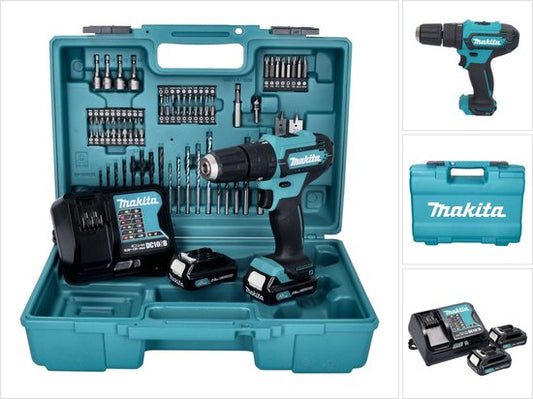 Makita 12V Li-Ion (klop)boor-/schroefmachine set + 2x GRATIS  accu - accessoireset