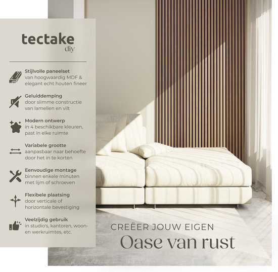 Akoestische Panelen - Set van 4  - 60 x 120 cm - 2,88 m²   - Geluidsisolatie