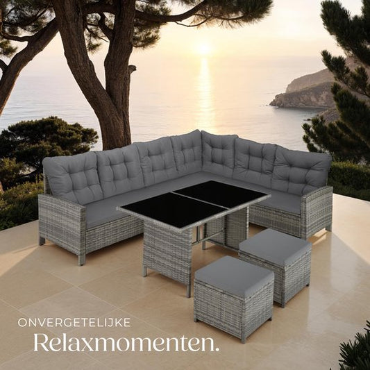 Wicker Zitgroep 6-8 Personen  + GRATIS Kussens