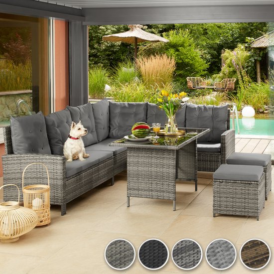 Wicker Zitgroep 6-8 Personen  + GRATIS Kussens