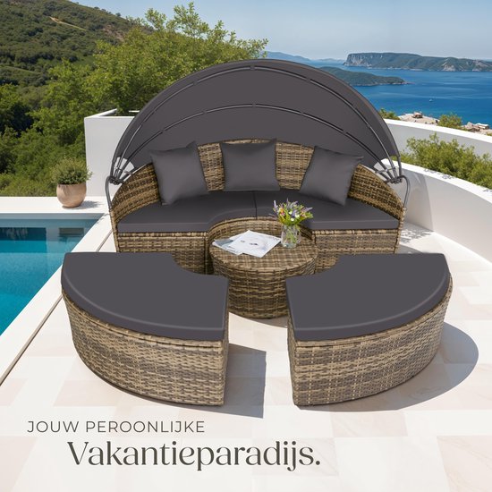 Zonne-Eiland Santorini Loungebed voor 2 Personen + GRATIS Kussens
