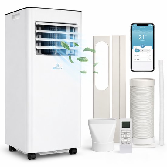 Molox Mobiele Airco 7000 BTU — 3-in-1 Stil & Compact + GRATIS Raamafdichting