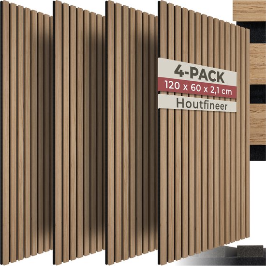 Akoestische Panelen - Set van 4  - 60 x 120 cm - 2,88 m²   - Geluidsisolatie