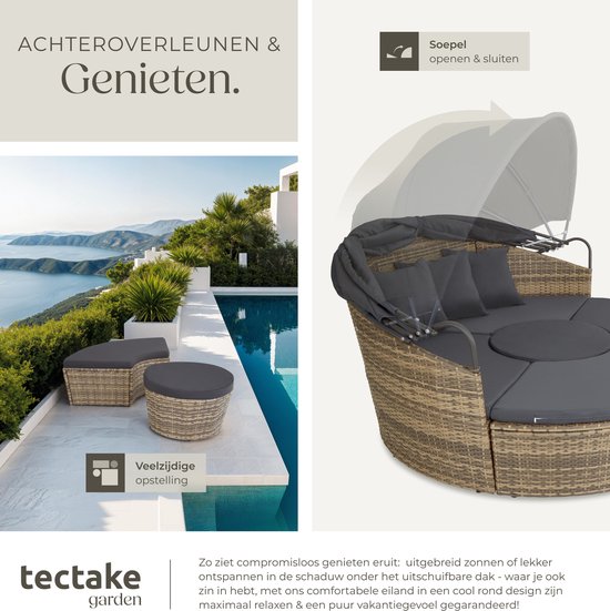 Zonne-Eiland Santorini Loungebed voor 2 Personen + GRATIS Kussens