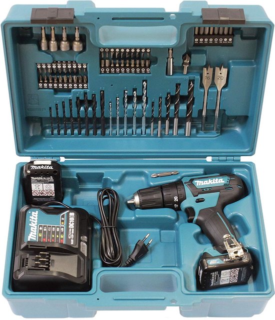 Makita 12V Li-Ion (klop)boor-/schroefmachine set + 2x GRATIS  accu - accessoireset