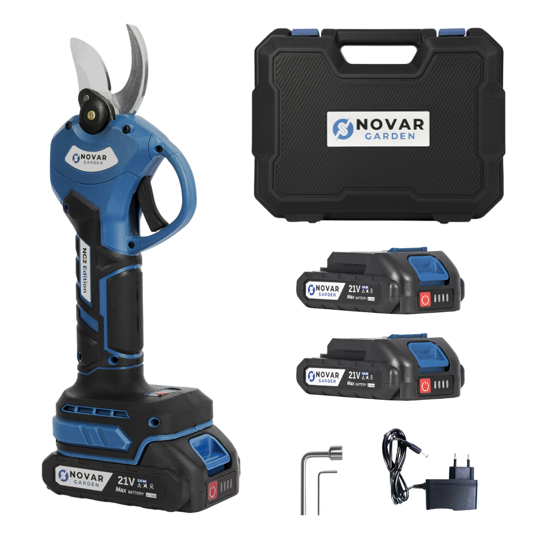 NG2 Accu Snoeischaar – Compleet set met koffer, oplader en twee 2.0Ah accu's