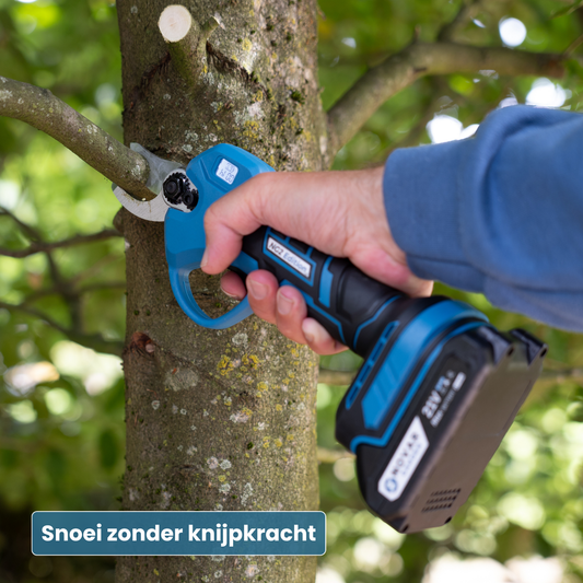 NG2 Accu Snoeischaar – Compleet set met koffer, oplader en twee 2.0Ah accu's