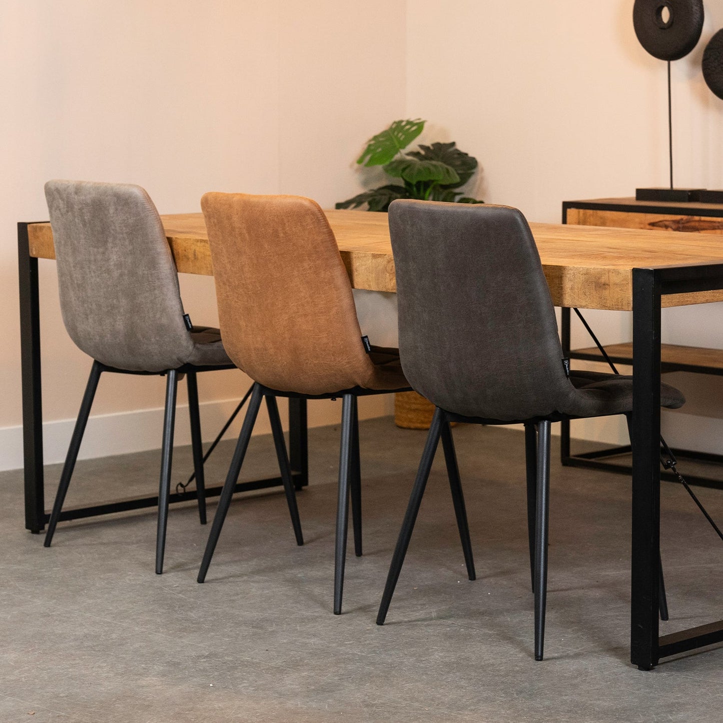 Eetkamerstoel Tess - Luxe Micro Suède Taupe
