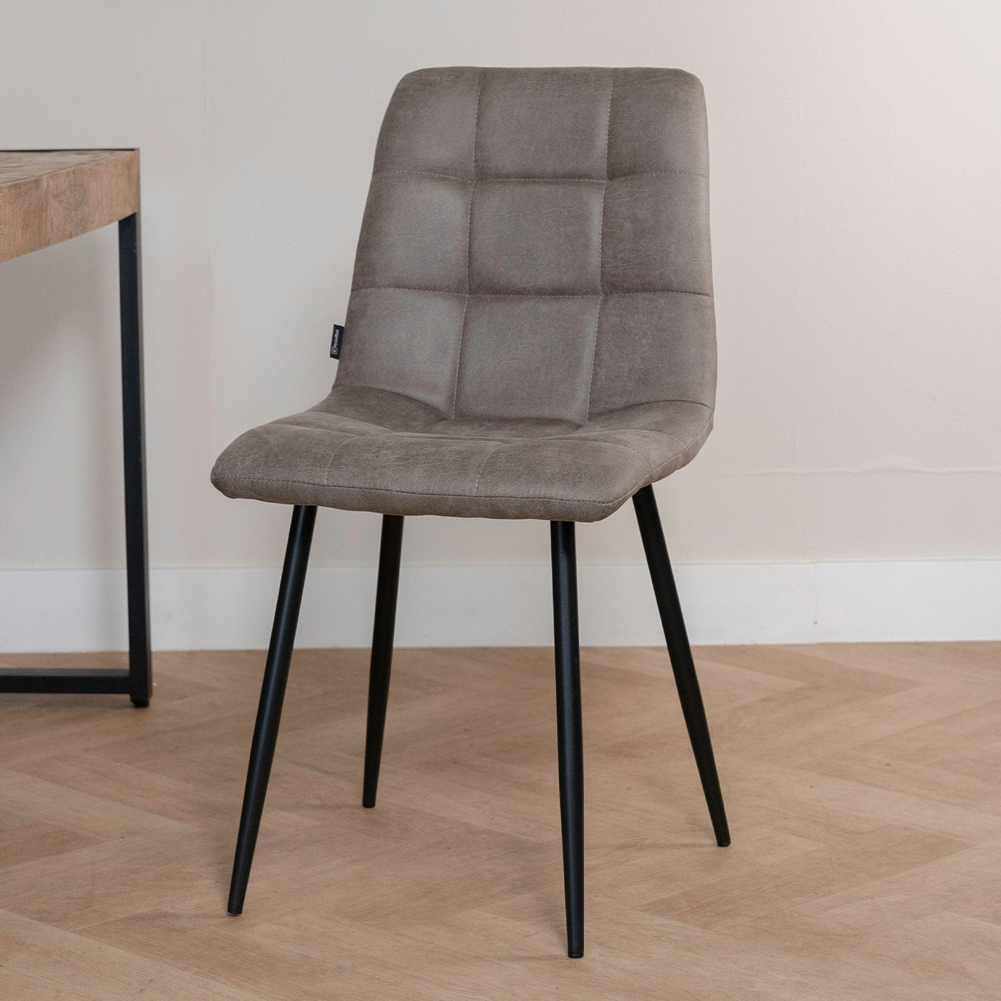 Eetkamerstoel Tess - Luxe Micro Suède Taupe