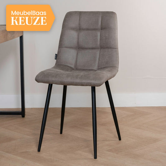 Eetkamerstoel Tess - Luxe Micro Suède Taupe