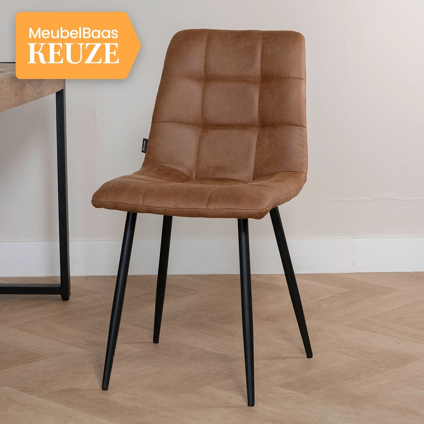 Eetkamerstoel Tess - Luxe Micro Suède Taupe