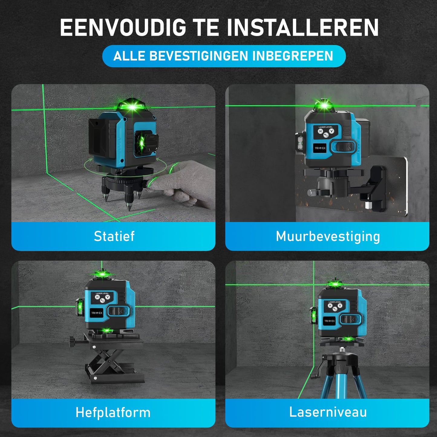 Trimmex® Kruislijnlaser - Nooit meer scheef!