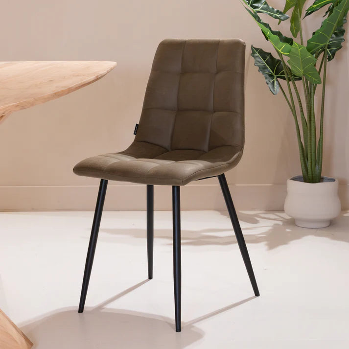 Eetkamerstoel Tess - Luxe Micro Suède Taupe