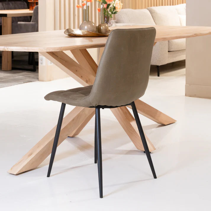 Eetkamerstoel Tess - Luxe Micro Suède Taupe