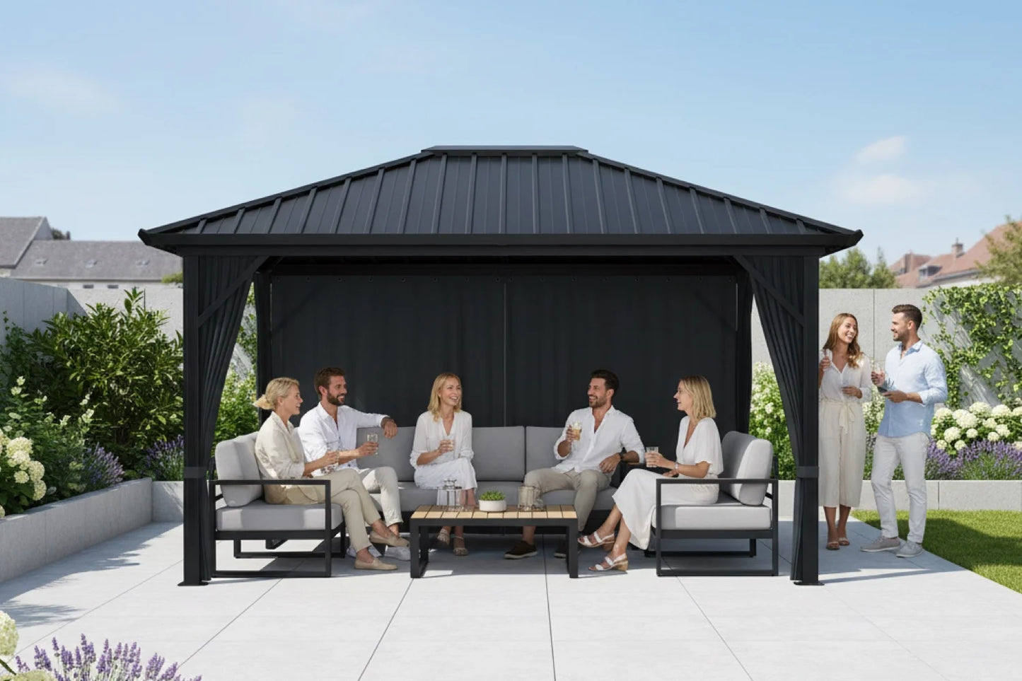 Tuinpaviljoen 3x4m  | Volledig Stalen Dak | 100% Waterdicht