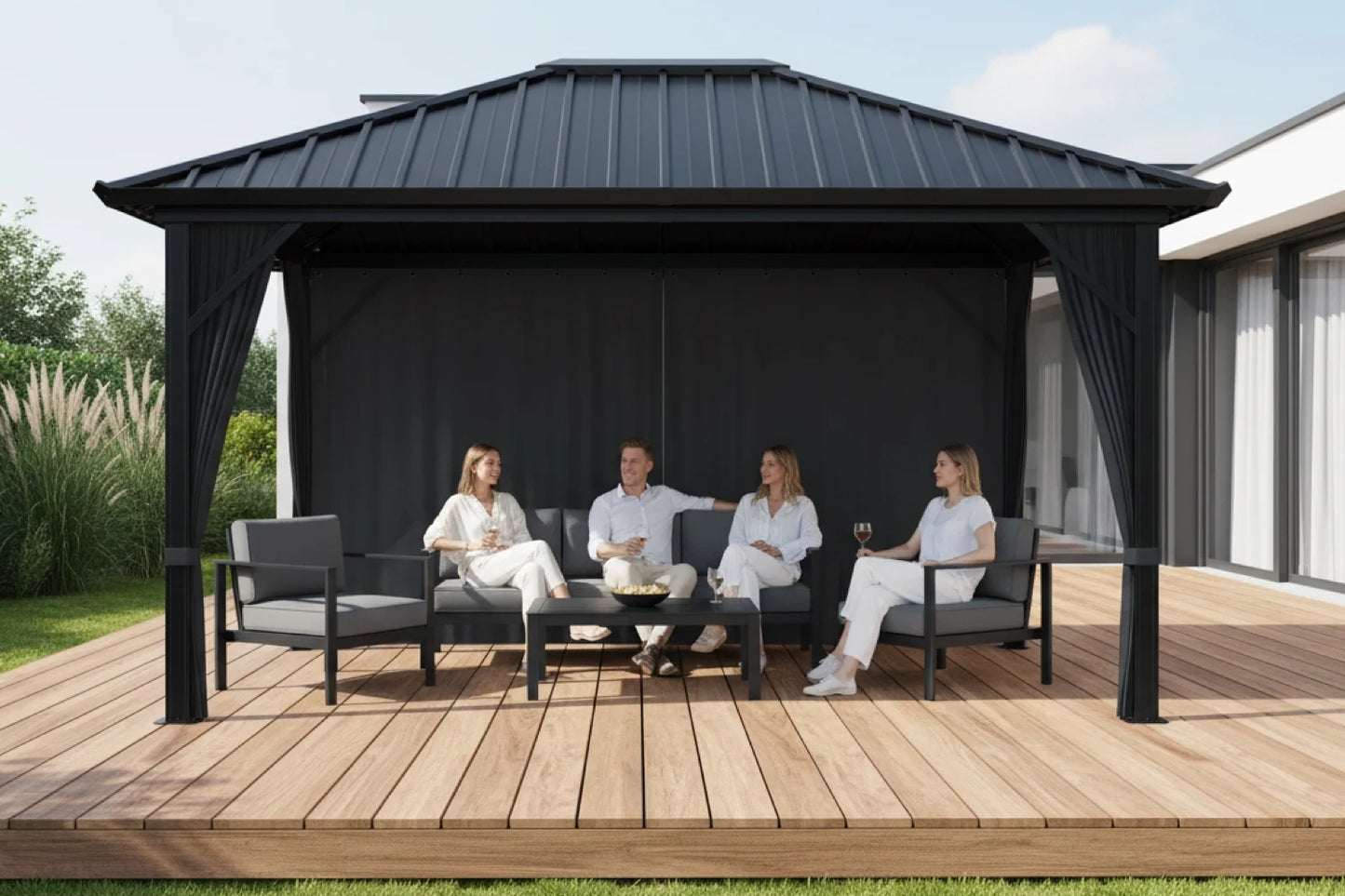 Tuinpaviljoen 3x4m  | Volledig Stalen Dak | 100% Waterdicht