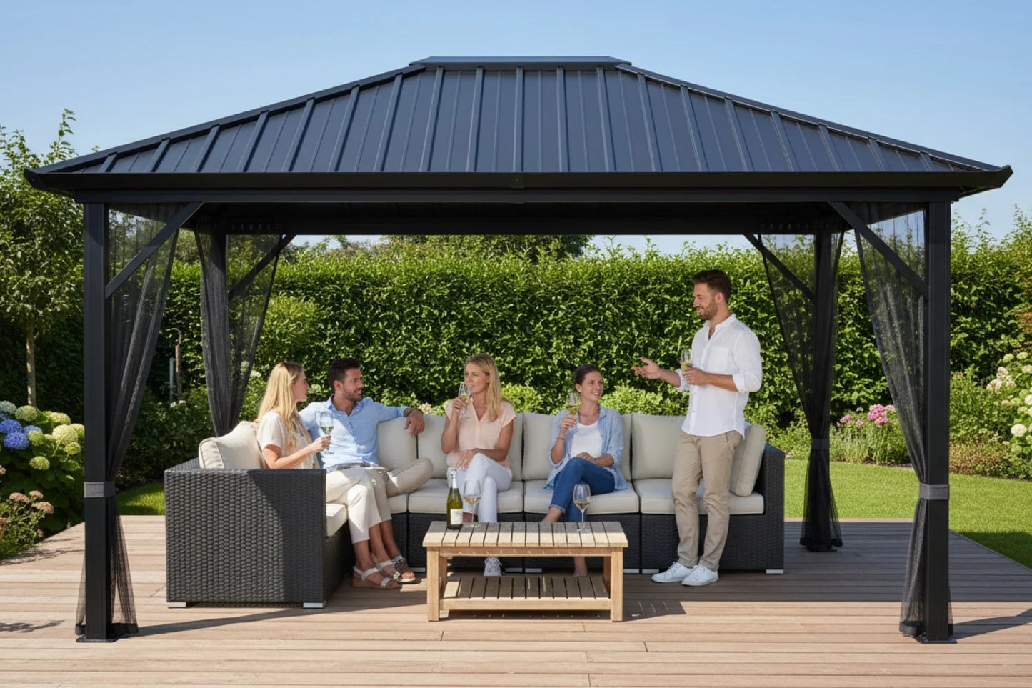 Tuinpaviljoen 3x4m  | Volledig Stalen Dak | 100% Waterdicht